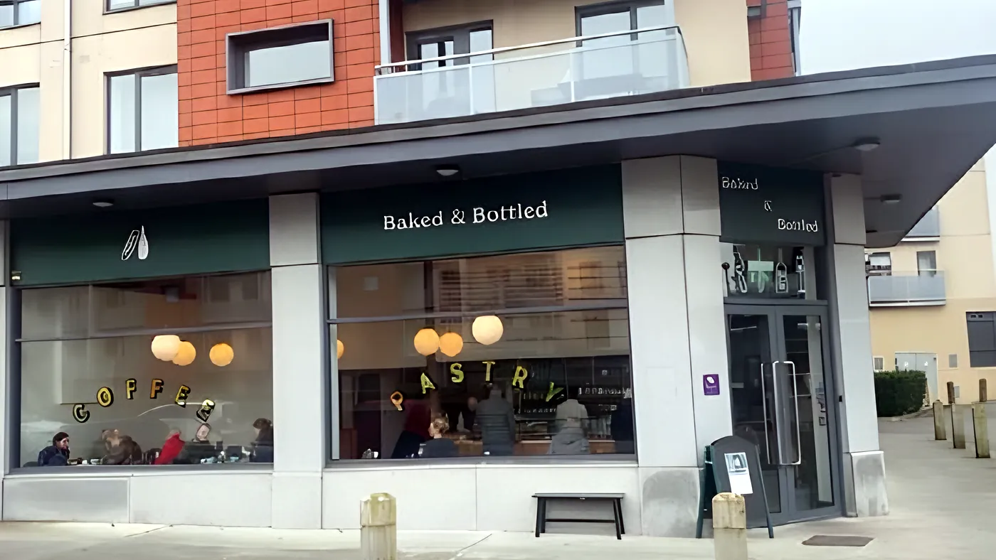 The Baked & Bottled shopfront in Royal Canal Park